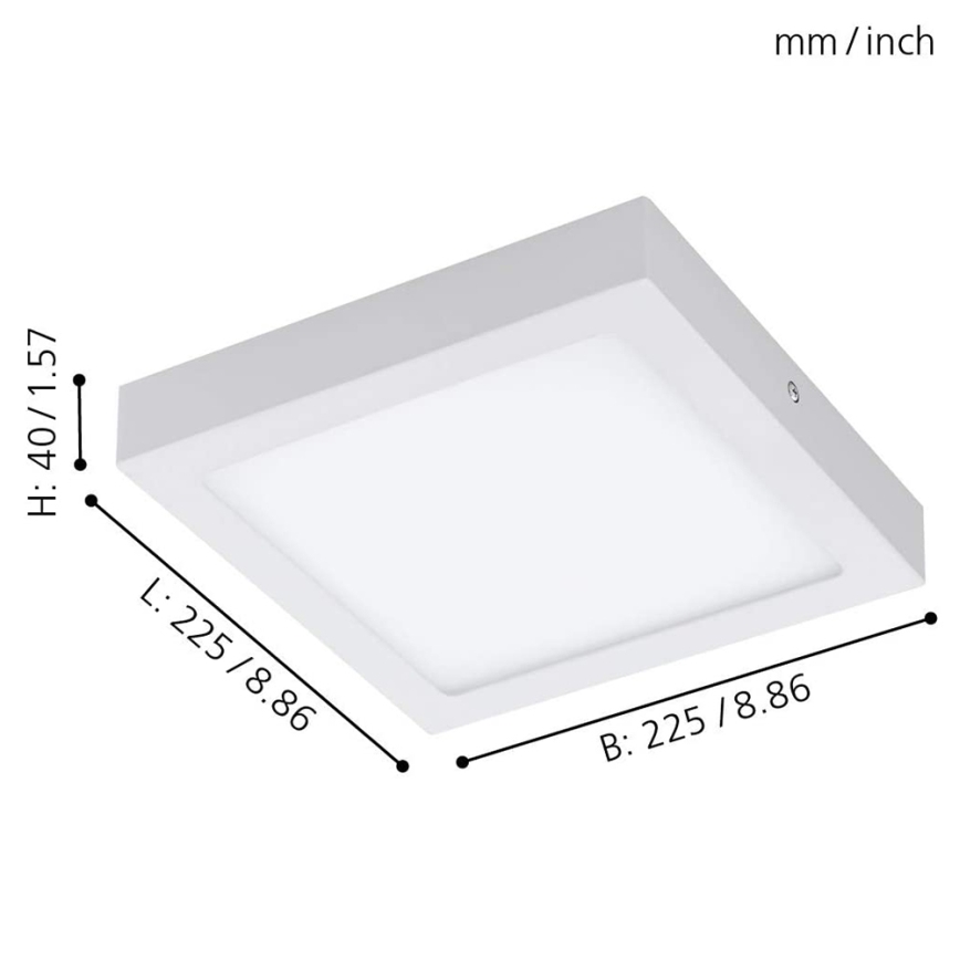 Eglo 33316 - LED RGBW zatemnljivo stropno svetilo FUEVA-C LED/15,6W/230V 2700-6500K 22,5x22,5 cm belo
