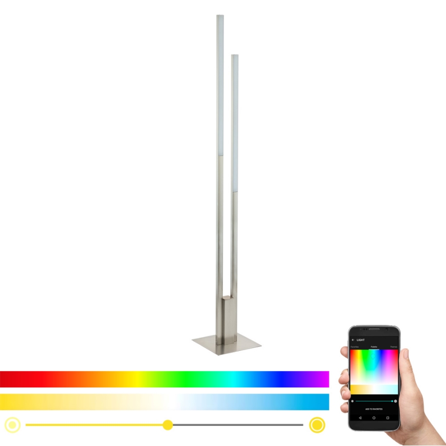 Eglo 33323 - LED RGBW Zatemnjiva talna svetilka FRAIOLI-C LED/34W/230V 2700-6500K matni krom