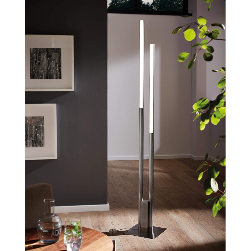 Eglo 33323 - LED RGBW Zatemnitvena talna svetilka FRAIOLI-C 2xLED/17W/230V 2700-6500K mat krom