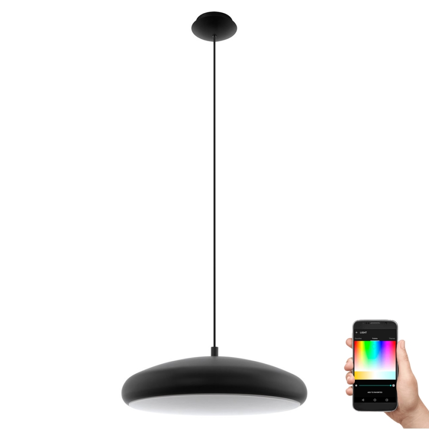 Eglo 33328 - LED RGBW Zatemnitveni lestenec na vrvici RIODEVA-C LED/27W/230V 2700-6500K črna