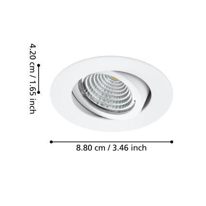 Eglo - SET 3xLED Zatemnitvena svetilka 3xLED/6W/230V bela