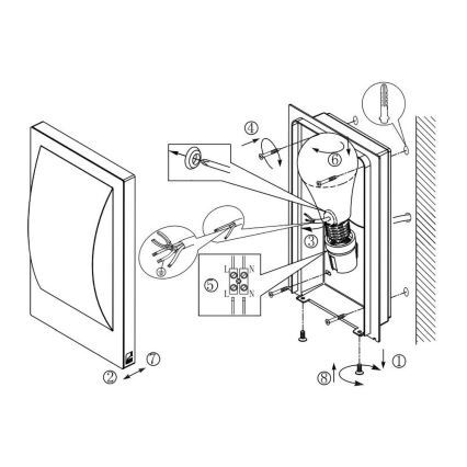 Eglo 33569 - LED zunanja stenska svetilka VERRES-C 1xE27/9W/230V IP44 matni krom