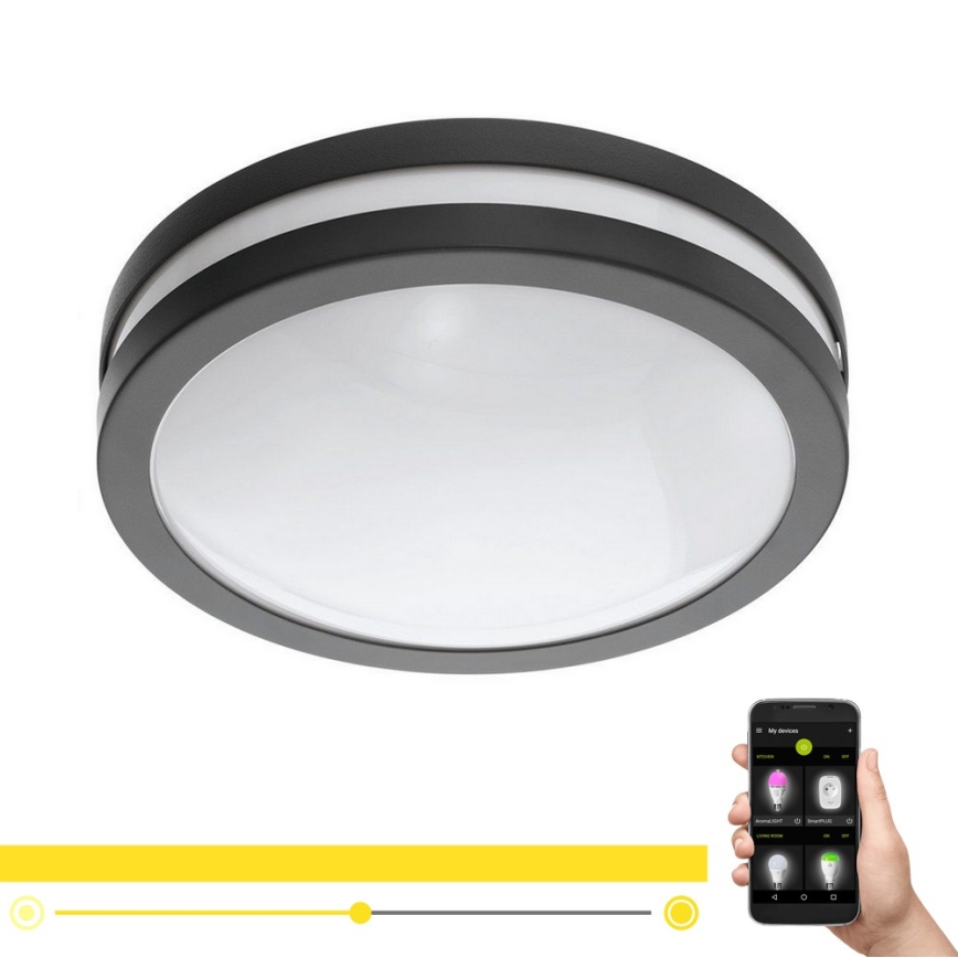 Eglo 33571 - zatemnljivo LED stropno svetilo za kopalnico LOCANA-C LED/14W/230V IP44 antracit