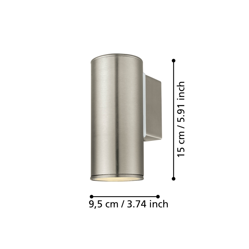 Eglo 33581 - LED RGBW zatemnjiva zunanja stenska svetilka RIGA 1xGU10/5W/230V 2700-6500K IP44 matni krom