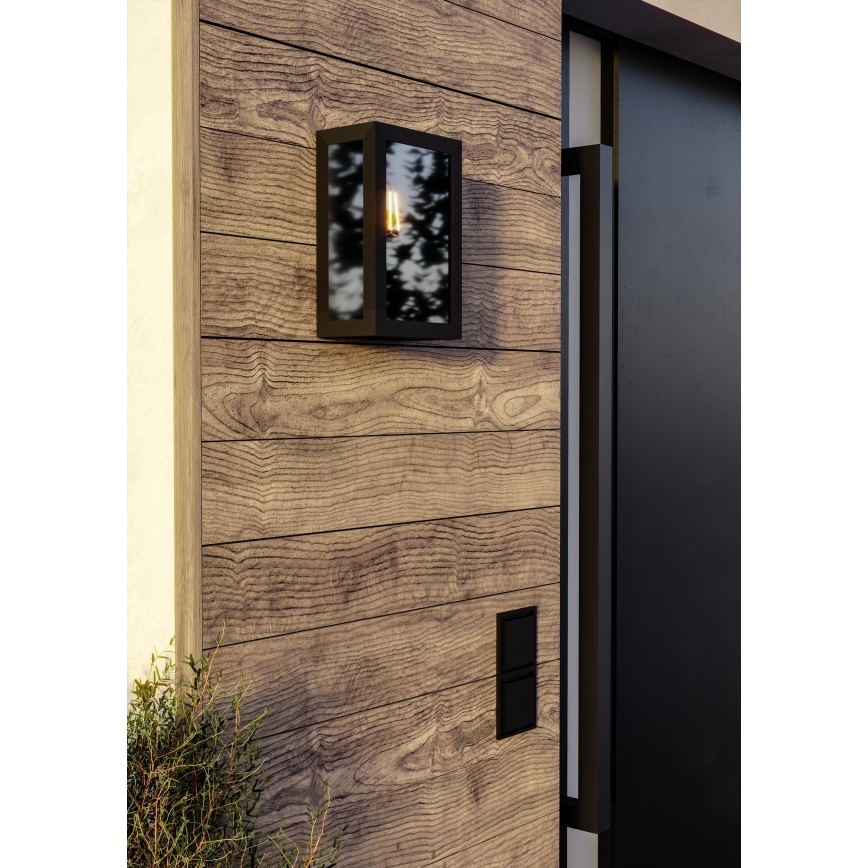 Eglo - Zunanja stenska svetilka 1xE27/60W/230V IP44 črna