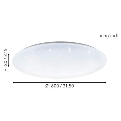Eglo 33669 - LED RGBW Zatemnitvena stropna svetilka TOTARI-C LED/43W/230V 2700-6500K bela + Daljinski upravljalnik