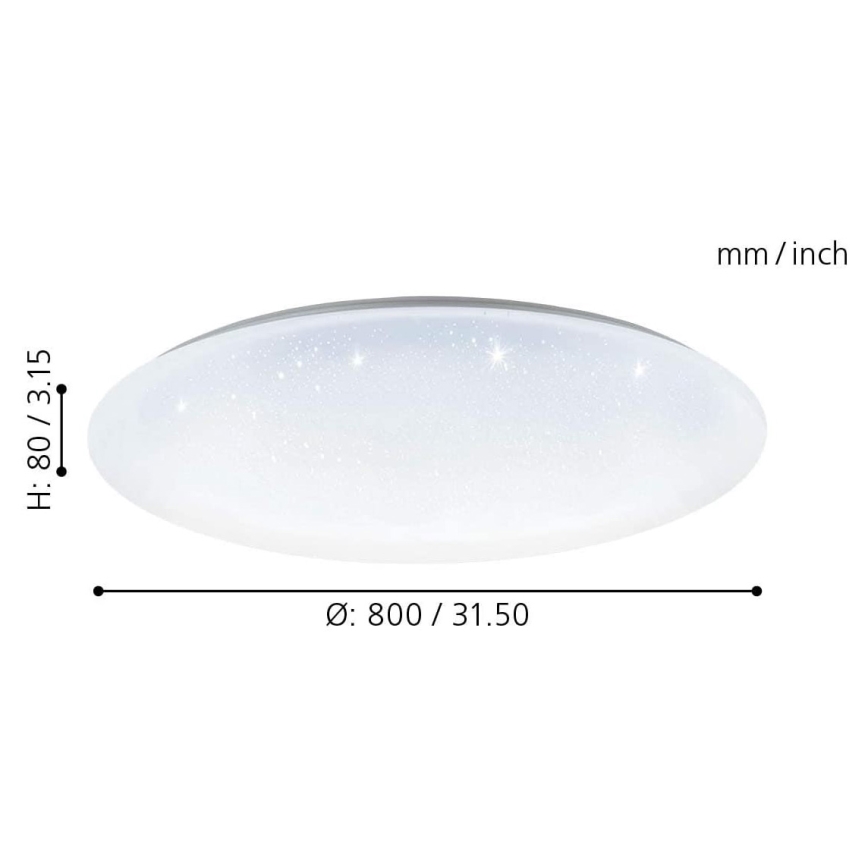 Eglo 33669 - LED RGBW Zatemnitvena stropna svetilka TOTARI-C LED/43W/230V 2700-6500K bela + Daljinski upravljalnik