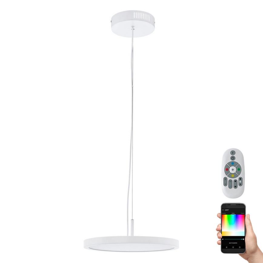 Eglo 33675 - LED RGBW Zatemnitveni lestenec na vrvici CERIGNOLA-C LED/21W/230V 2700-6500K + Daljinski upravljalnik