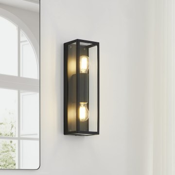 Eglo 33856 - Zunanja stenska svetilka ALAMONTE 2xE27/60W/230V IP44 črna