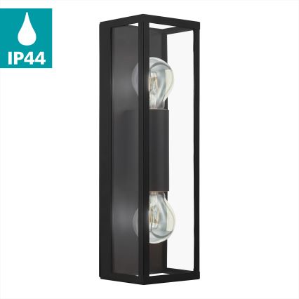 Eglo 33856 - Zunanja stenska svetilka ALAMONTE 2xE27/60W/230V IP44 črna