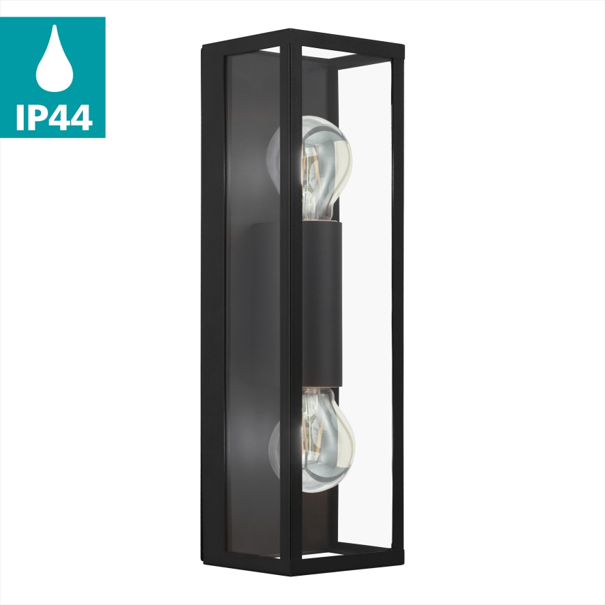 Eglo 33856 - Zunanja stenska svetilka ALAMONTE 2xE27/60W/230V IP44 črna