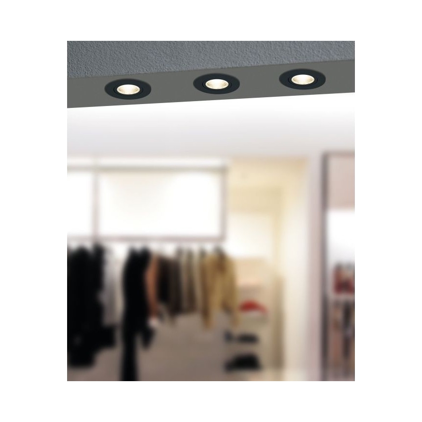 Eglo - LED Zatemnitvena vgradna svetilka LED/6W/230V črna