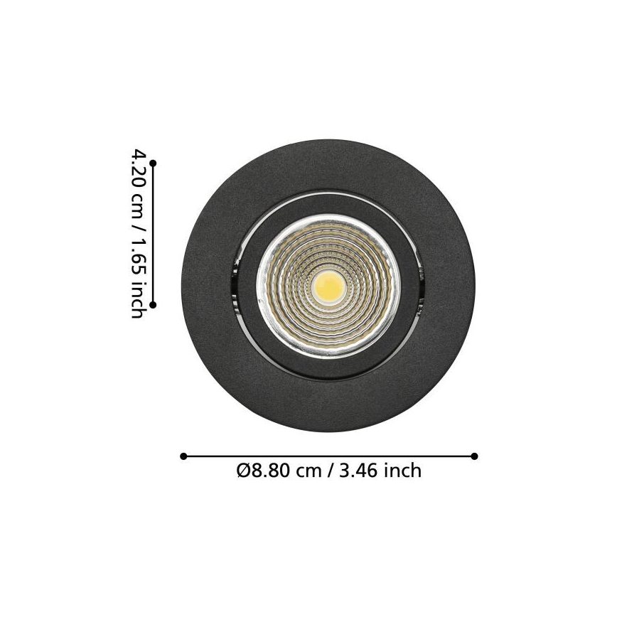 Eglo - LED Zatemnitvena vgradna svetilka LED/6W/230V črna
