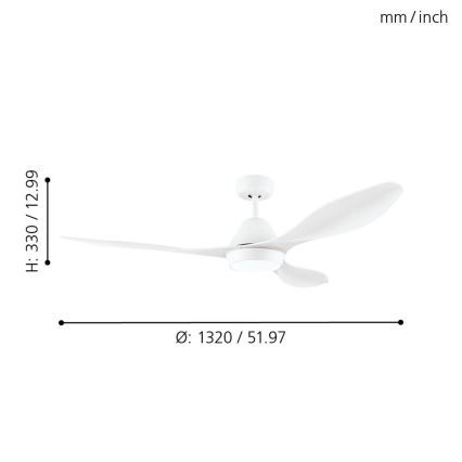 Eglo - LED Stropni ventilator LED/18W/230V + Daljinski upravljalnik