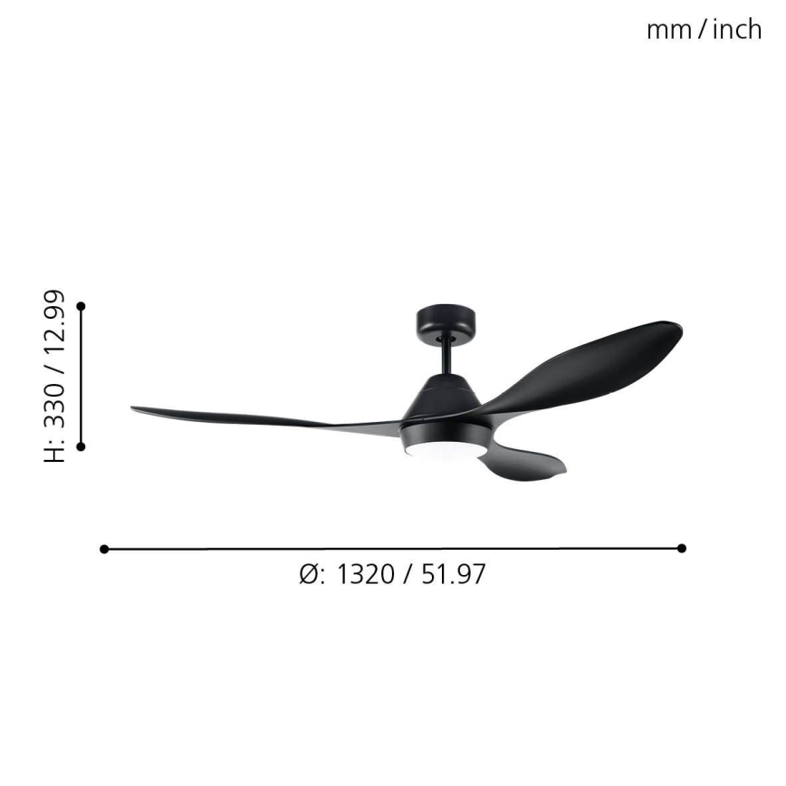 Eglo - LED Stropni ventilator LED/18W/230V + Daljinski upravljalnik