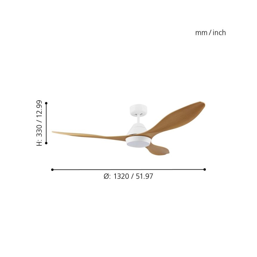 Eglo - LED Stropni ventilator LED/18W/230V + Daljinski upravljalnik
