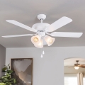 Eglo 35076 - Stropni ventilator LAS PALMAS 3xE27/40W/230V bela