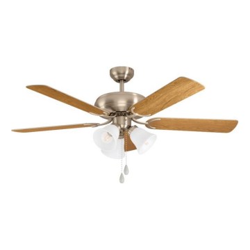 Eglo 35077 - Stropni ventilator LAS PALMAS 3xE27/40W/230V matni krom/rjava