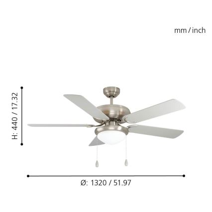 Eglo 35078 - Stropni ventilator BALLINA 2xE27/40W/230V