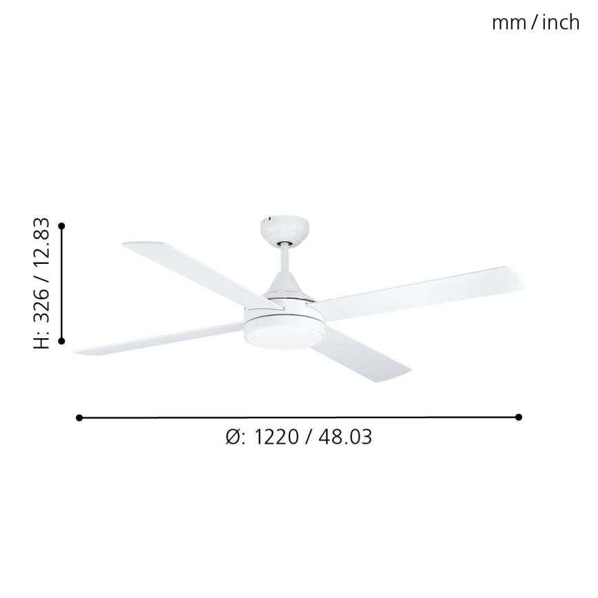 Eglo - LED Stropni ventilator LED/20W/230V 3000/4000/5000K + Daljinski upravljalnik bela