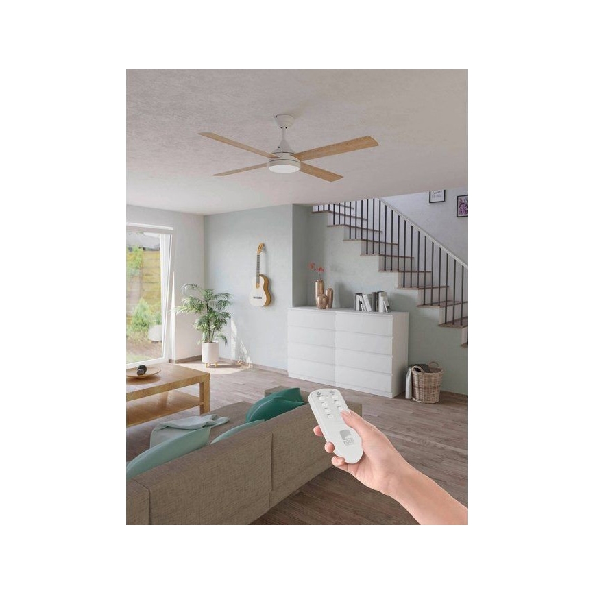 Eglo - LED Stropni ventilator LED/20W/230V 3000/4000/5000K + Daljinski upravljalnik bela