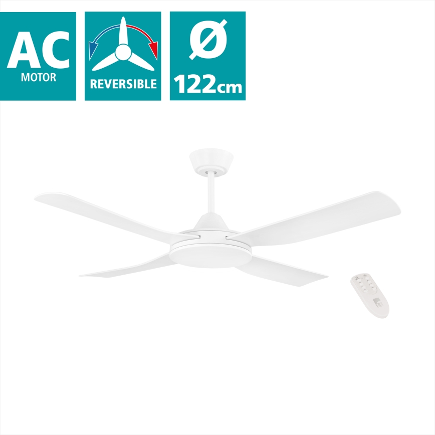Eglo - Stropni ventilator 52W/230V + Daljinski upravljalnik bela