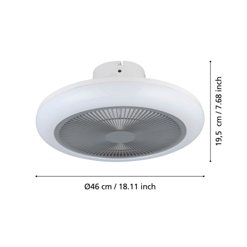 Eglo - LED Zatemnitveni stropni ventilator LED/25,5W/230V siva + Daljinski upravljalnik