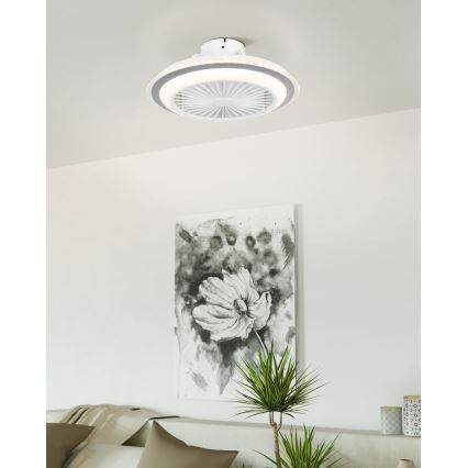 Eglo - LED Zatemnitveni stropni ventilator LED/25,5W/230V bela/siva 2700-6500K + Daljinski upravljalnik