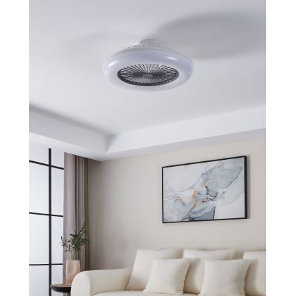 Eglo - Zatemljiv LED stropni ventilator 3xLED/12,6W/230V 2700-6500K Ø 55 cm siva + daljinski upravljalnik