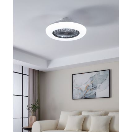 Eglo - Zatemljiv LED stropni ventilator 3xLED/12,6W/230V 2700-6500K Ø 55 cm siva + daljinski upravljalnik