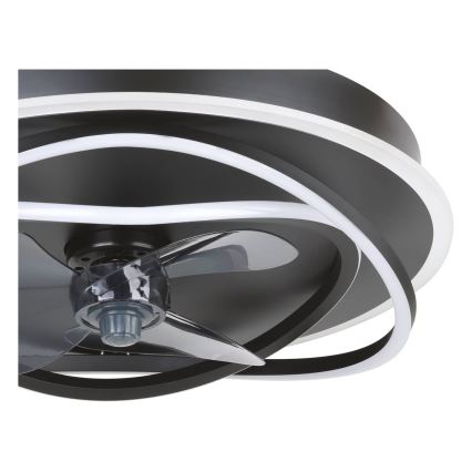 Eglo - LED zatemljiv stropni ventilator 4xLED/9W/230V 2700-6500K premer 50 cm črn + daljinski upravljalnik