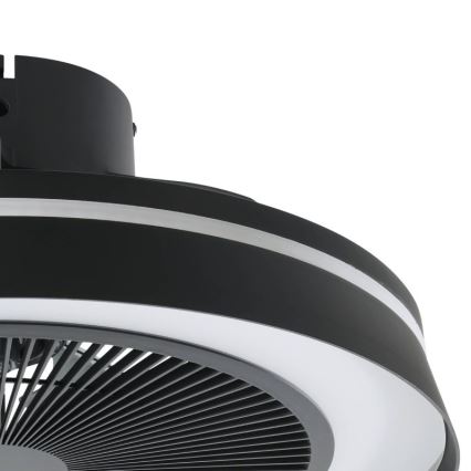 Eglo - LED RGBW zatemljiv stropni ventilator 3xLED/8,5W/230V+LED/6W 2700-6500K premer 48 cm črna + daljinski upravljalnik