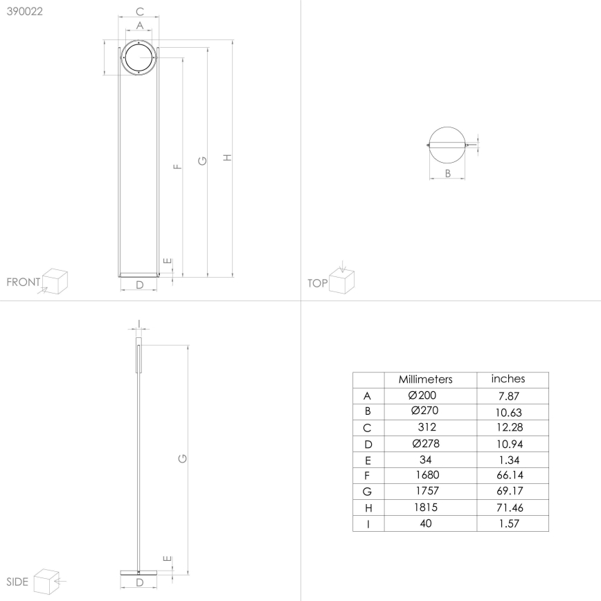 Eglo - LED Zatemnitvena talna svetilka LED/20W/230V 3000K črna