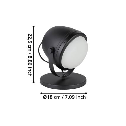 Eglo - Namizna svetilka 1xE27/28W/230V črna