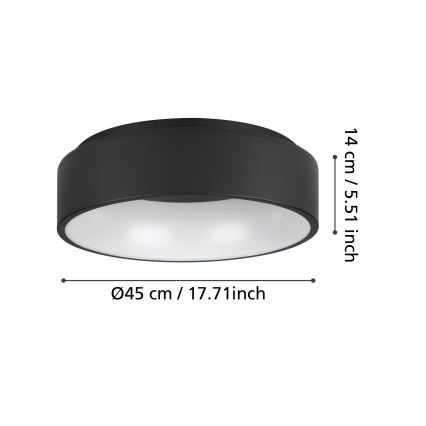 Eglo - LED Zatemnitvena stropna svetilka LED/25,5W/230V 3000K črna