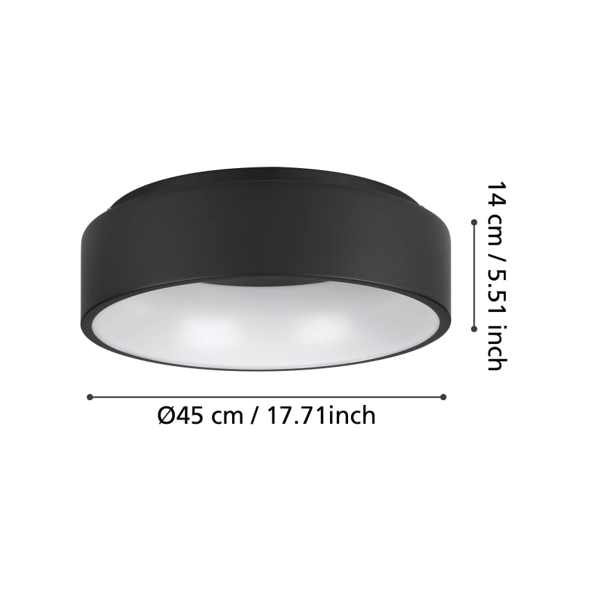 Eglo - LED Zatemnitvena stropna svetilka LED/25,5W/230V 3000K črna
