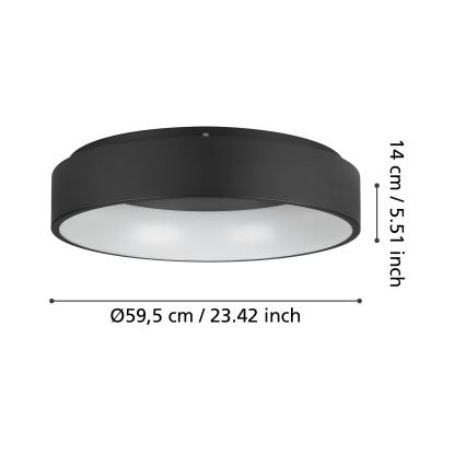 Eglo - LED Zatemnitvena stropna svetilka LED/35,2W/230V 3000K črna