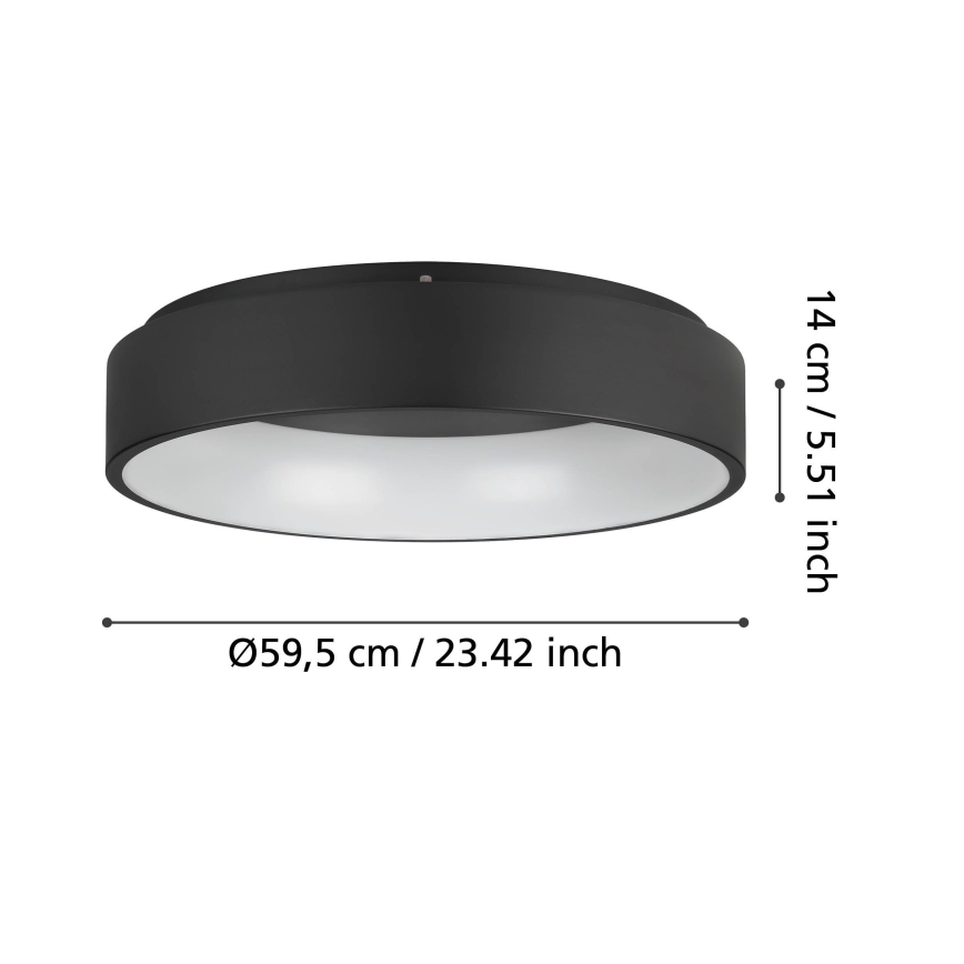 Eglo - LED Zatemnitvena stropna svetilka LED/35,2W/230V 3000K črna