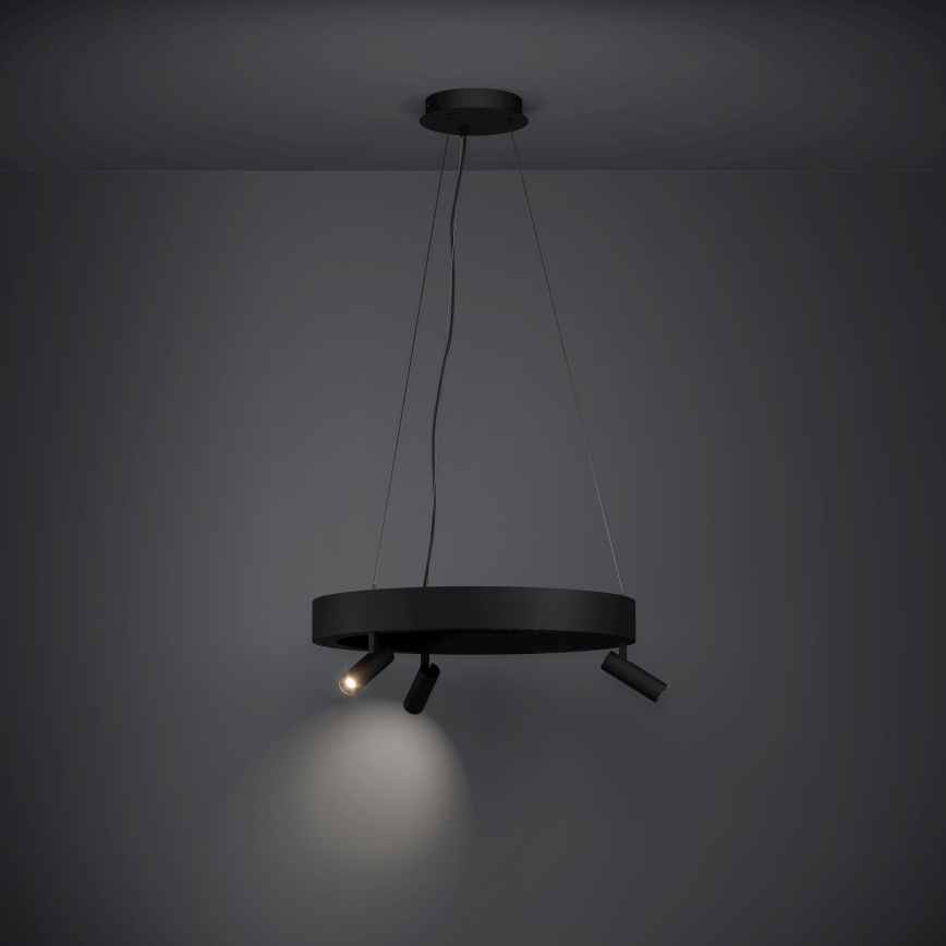 Eglo - LED Zatemnitveni lestenec na vrvici 3xLED/8W/230V + 3xLED/8,5W 3000K črna + Daljinski upravljalnik