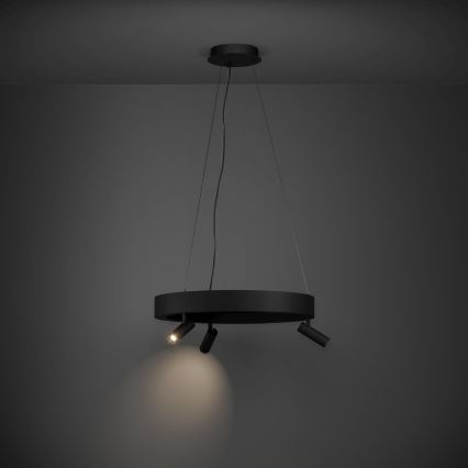 Eglo - LED Zatemnitveni lestenec na vrvici 3xLED/8W/230V + 3xLED/8,5W 3000K črna + Daljinski upravljalnik