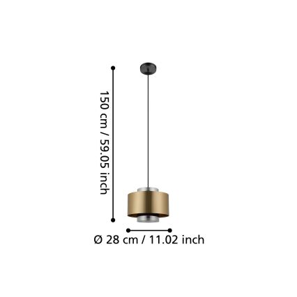 Eglo - Lestenec na vrvici 1xE27/40W/230V zlata