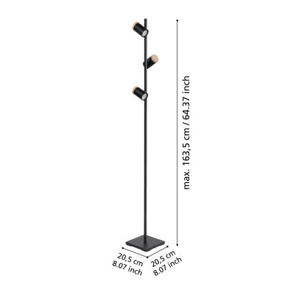 Eglo - LED Talna svetilka 3xGU10/4,5W/230V 3000K črna/rjava