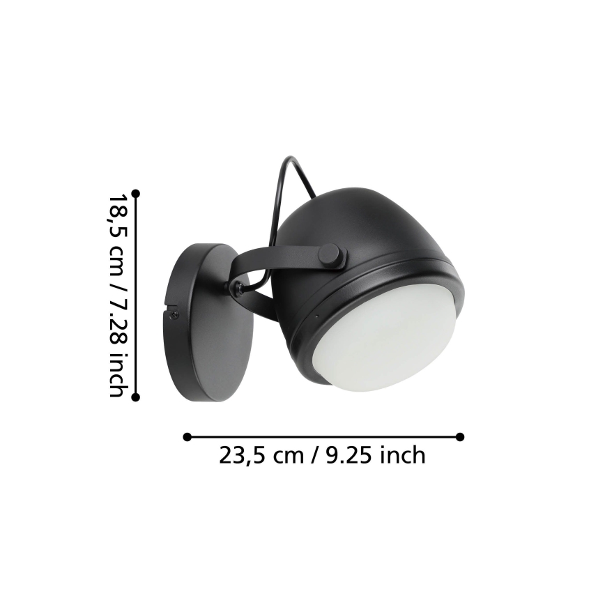Eglo - Stenska svetilka 1xE27/28W/230V črna