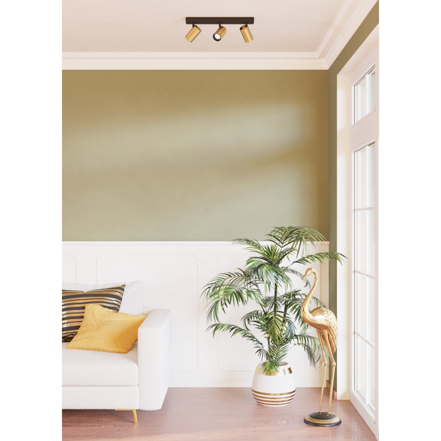 Eglo - LED Reflektor 3xGU10/4,5W/230V 3000K črna/zlata