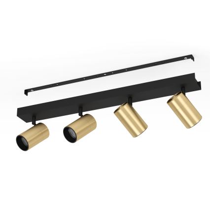 Eglo - LED Reflektor 4xGU10/4,5W/230V 3000K črna/zlata