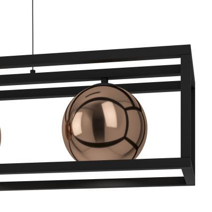 Eglo - Lestenec na vrvici 3xE27/40W/230V baker/črna