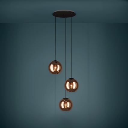 Eglo - Lestenec na vrvici 3xE27/40W/230V baker