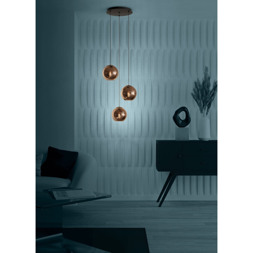 Eglo - Lestenec na vrvici 3xE27/40W/230V baker