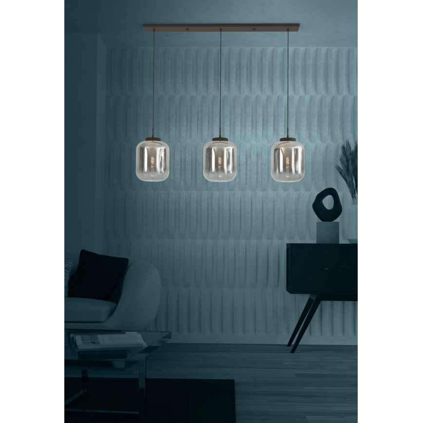 Eglo - Lestenec na vrvici 3xE27/40W/230V dimna