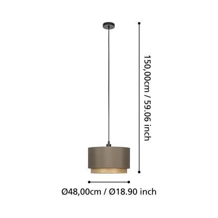 Eglo - Lestenec na vrvici 1xE27/40W/230V rjava